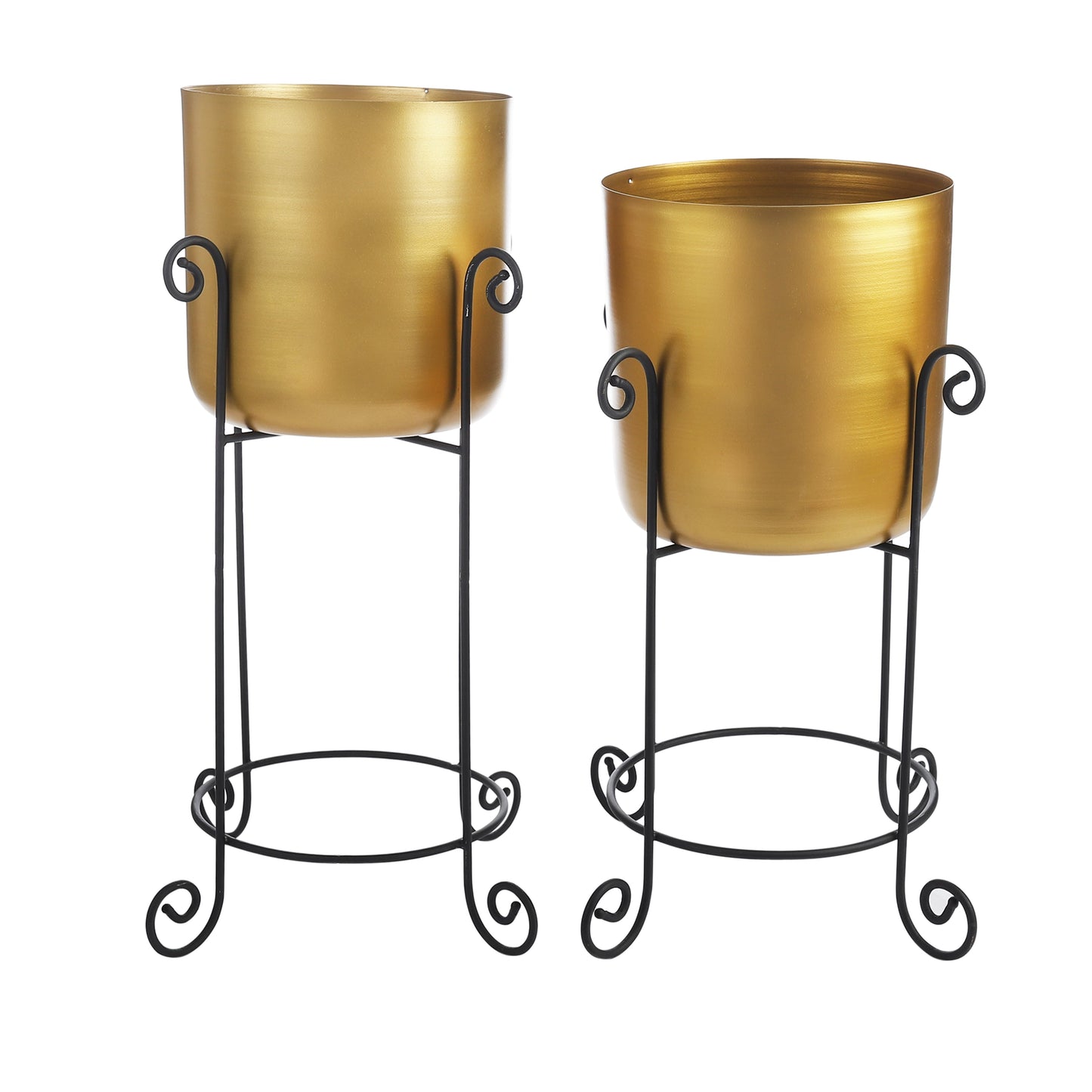 Pierre Black & Gold Planters Set of 2