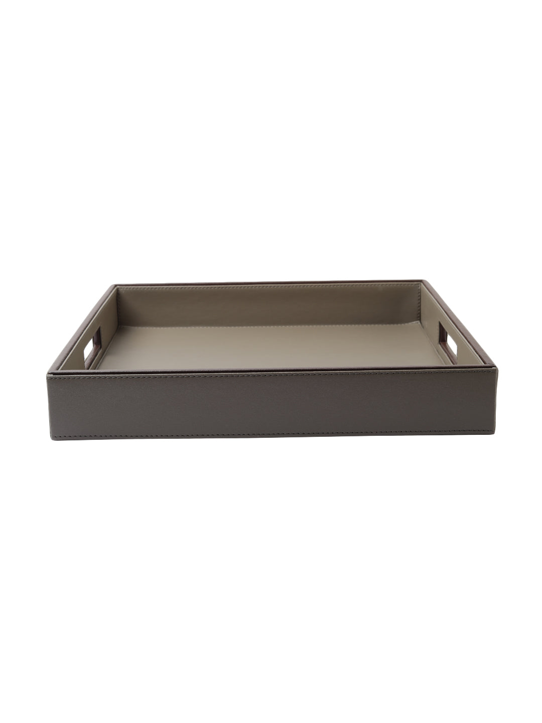 Dove Beige & Brown Leatherite tray