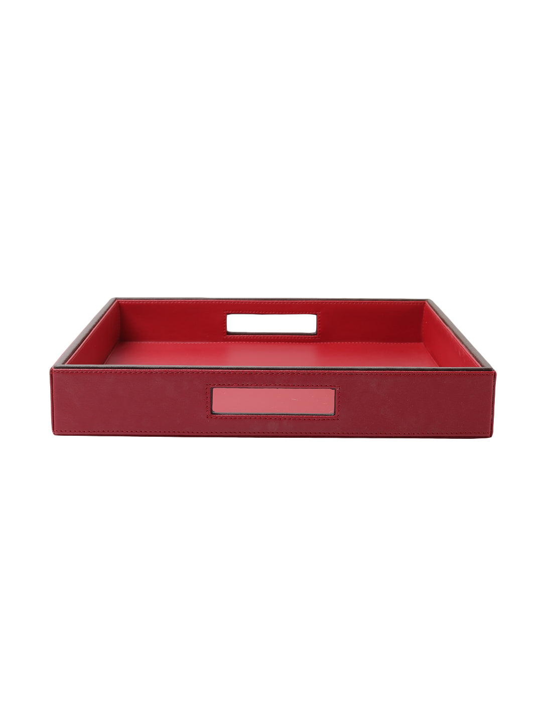 Crimson Red & Brown Leatherite tray
