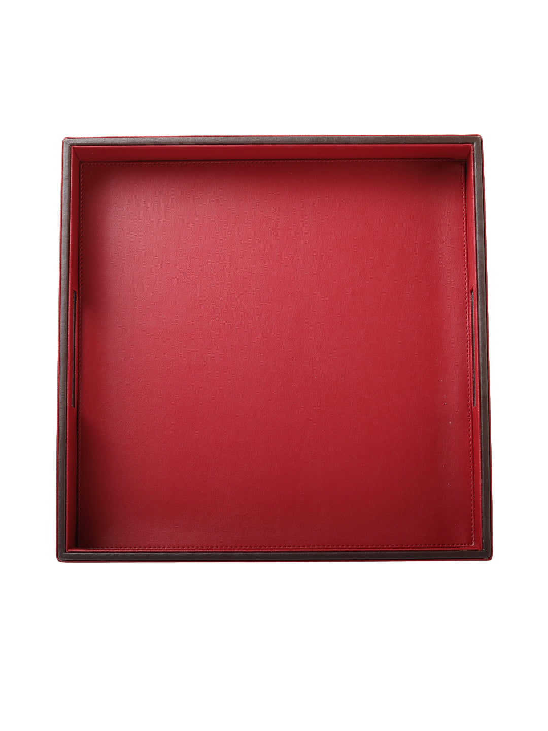 Crimson Red & Brown Leatherite tray