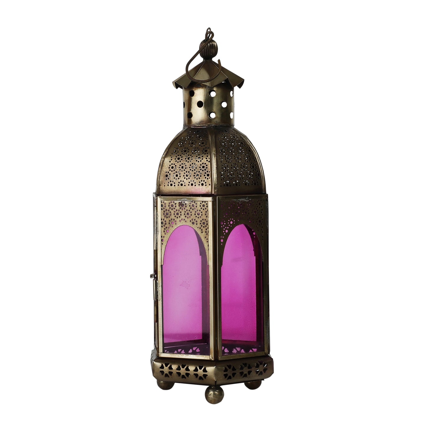 Flora Antique Brass Lantern