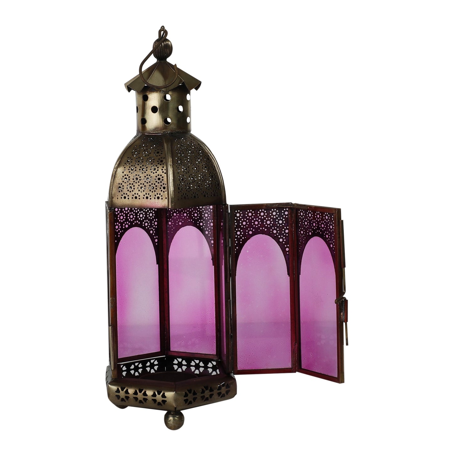 Flora Antique Brass Lantern
