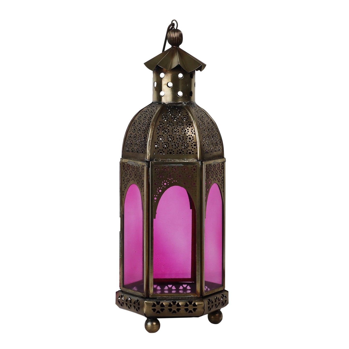 Flora Antique Brass Lantern