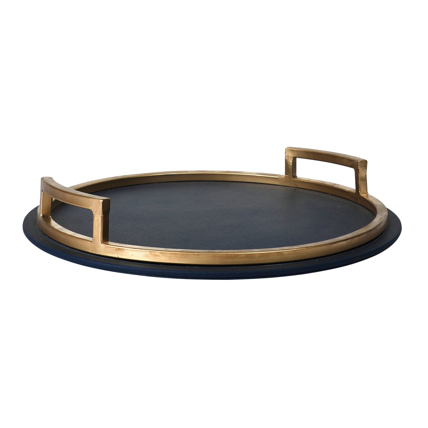 Indigo Royal Blue & Gold Circular Tray