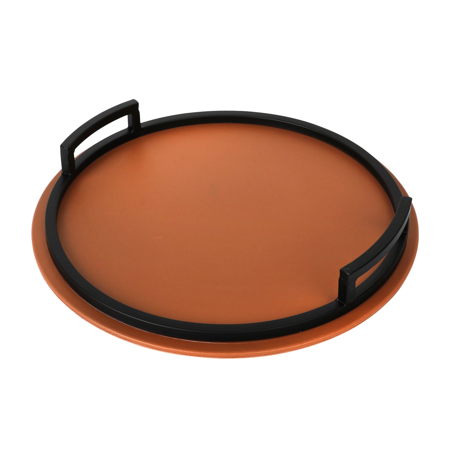 Nora Tan & Black Circular Tray