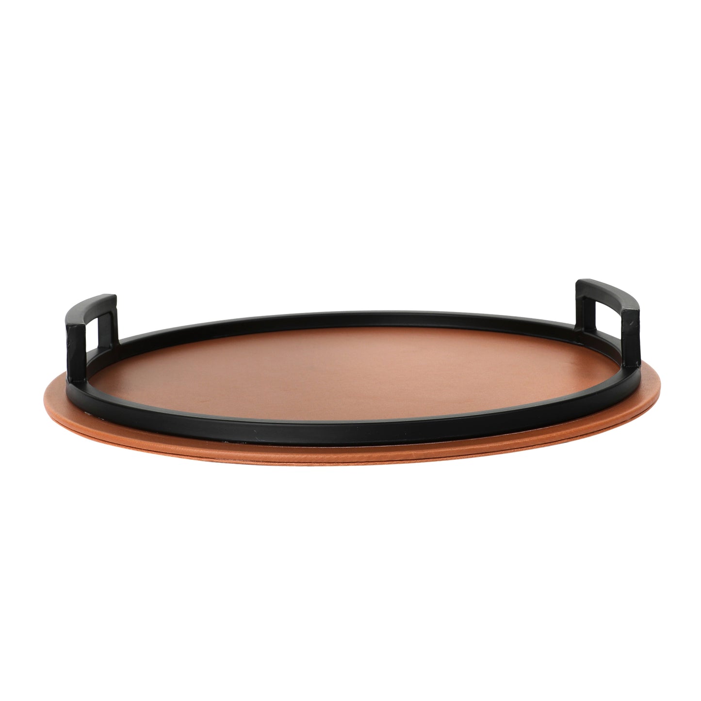 Nora Tan & Black Circular Tray