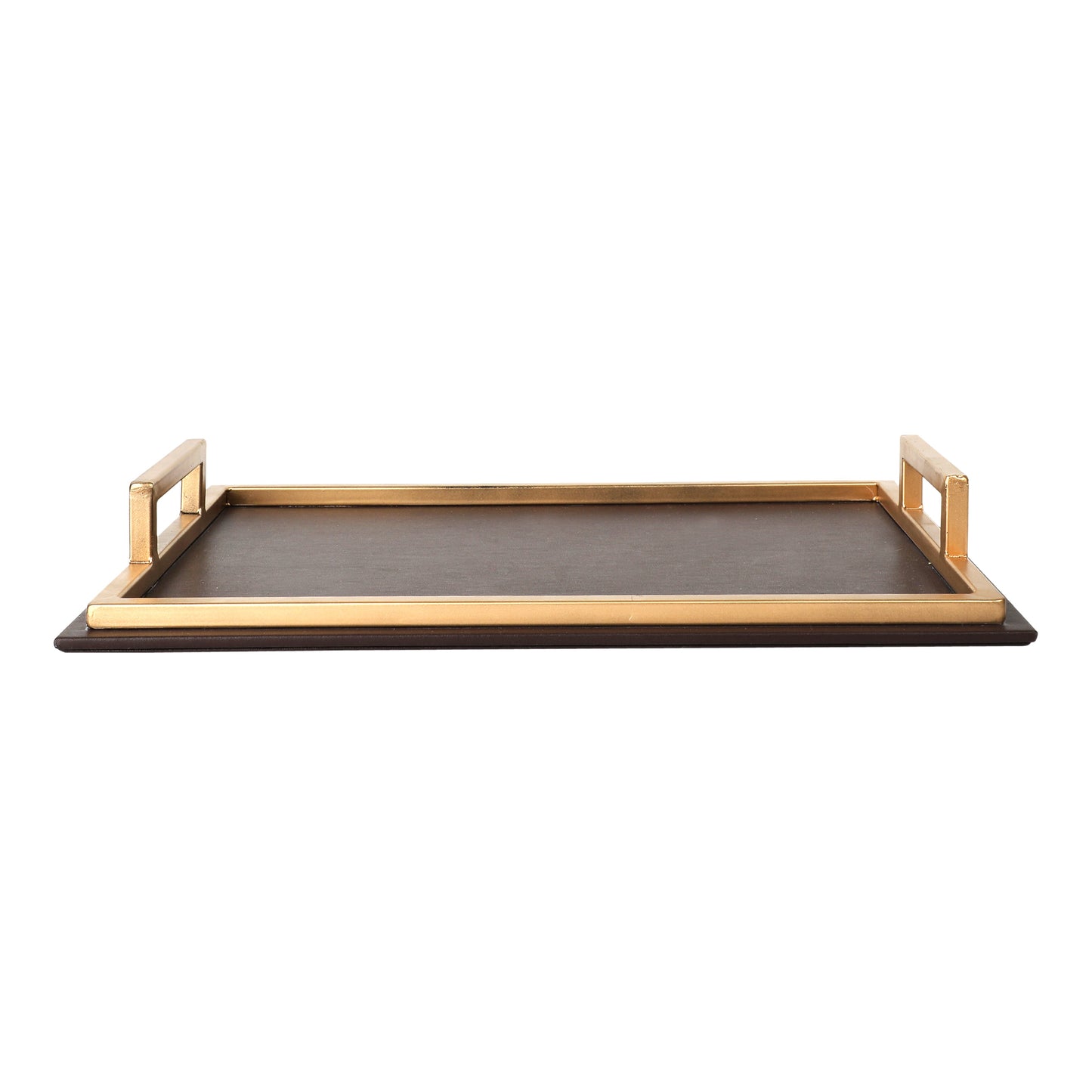 Claire Brown & Gold Rectangular Tray