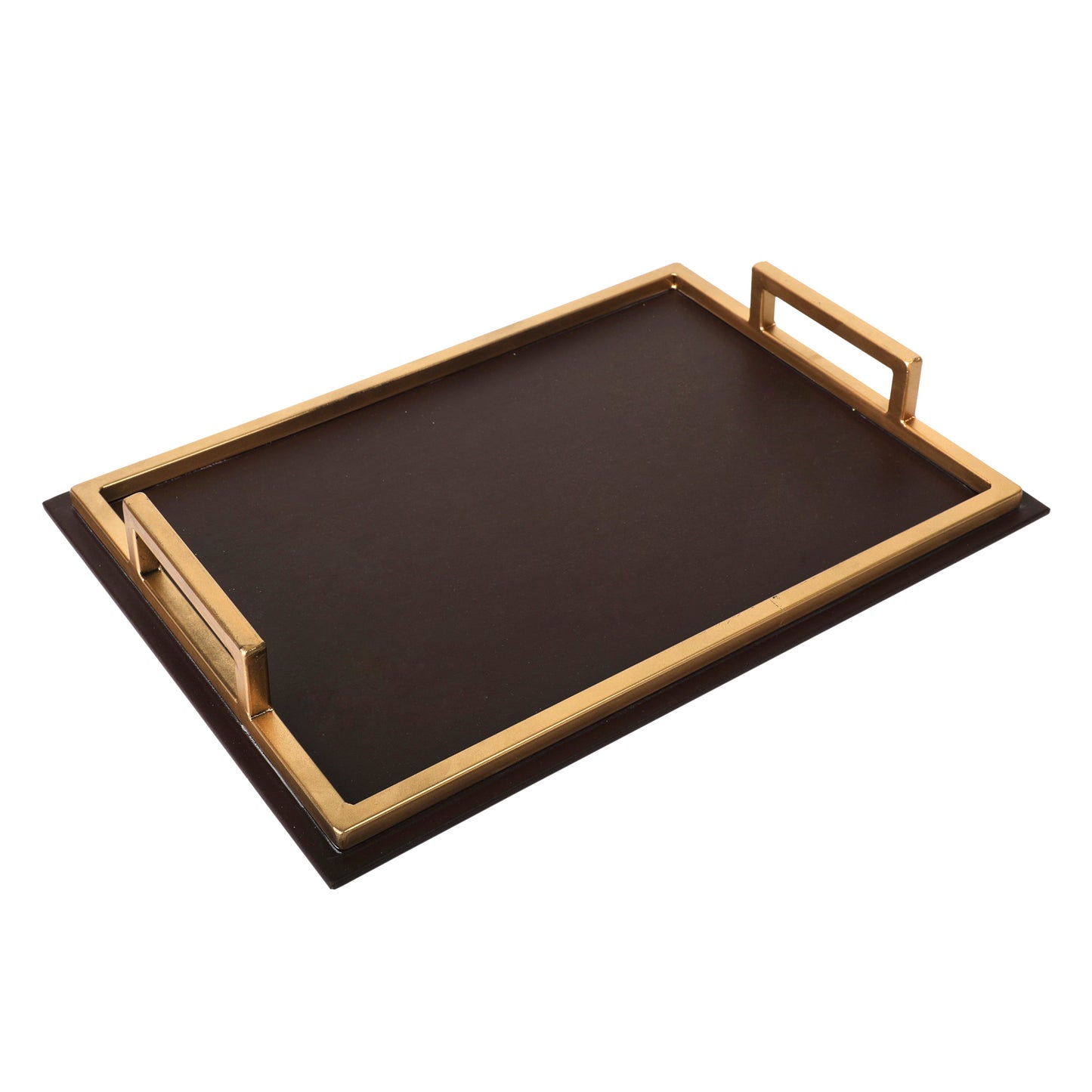 Claire Brown & Gold Rectangular Tray