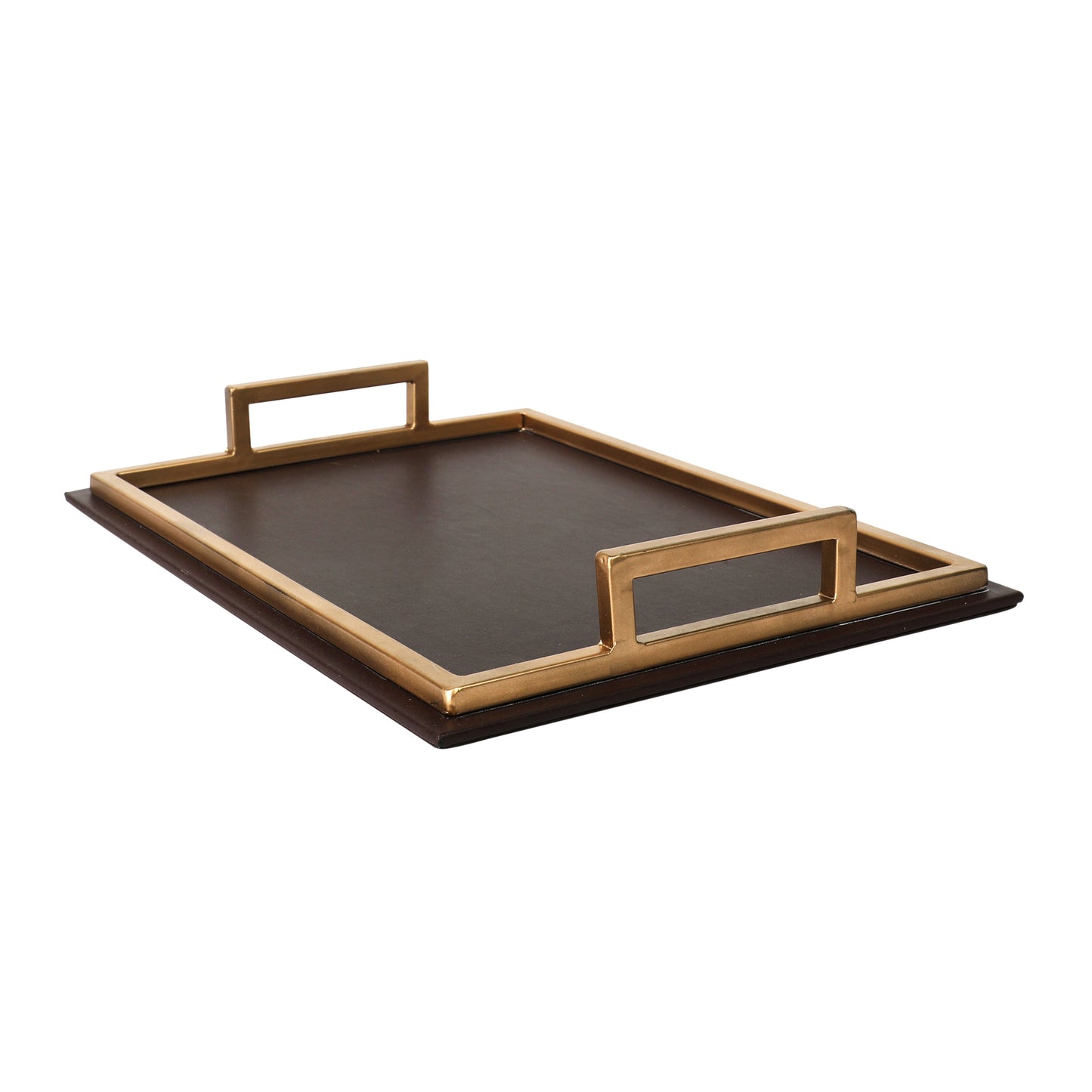 Claire Brown & Gold Rectangular Tray