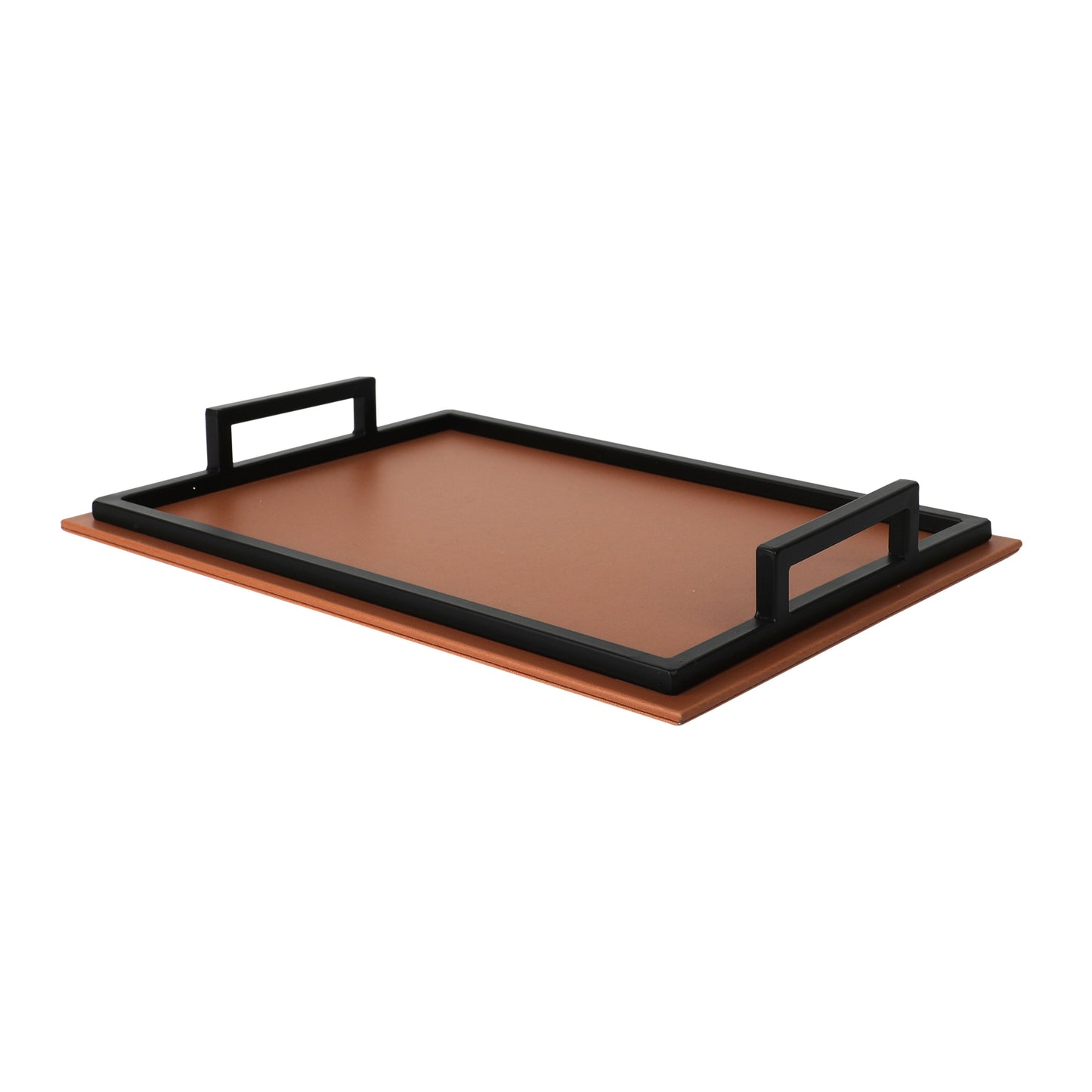 Nora Tan & Black Rectangular Tray