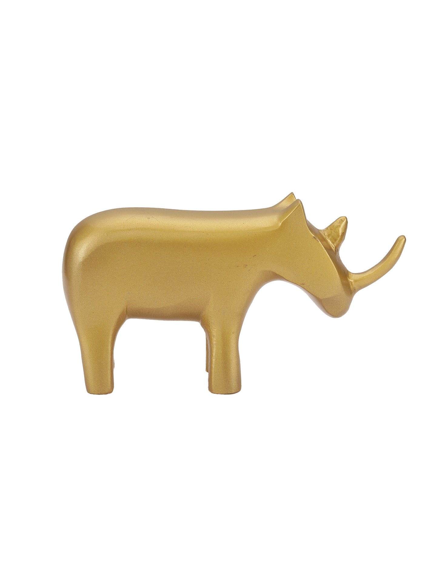 Geometric Rhino Sculpture gold