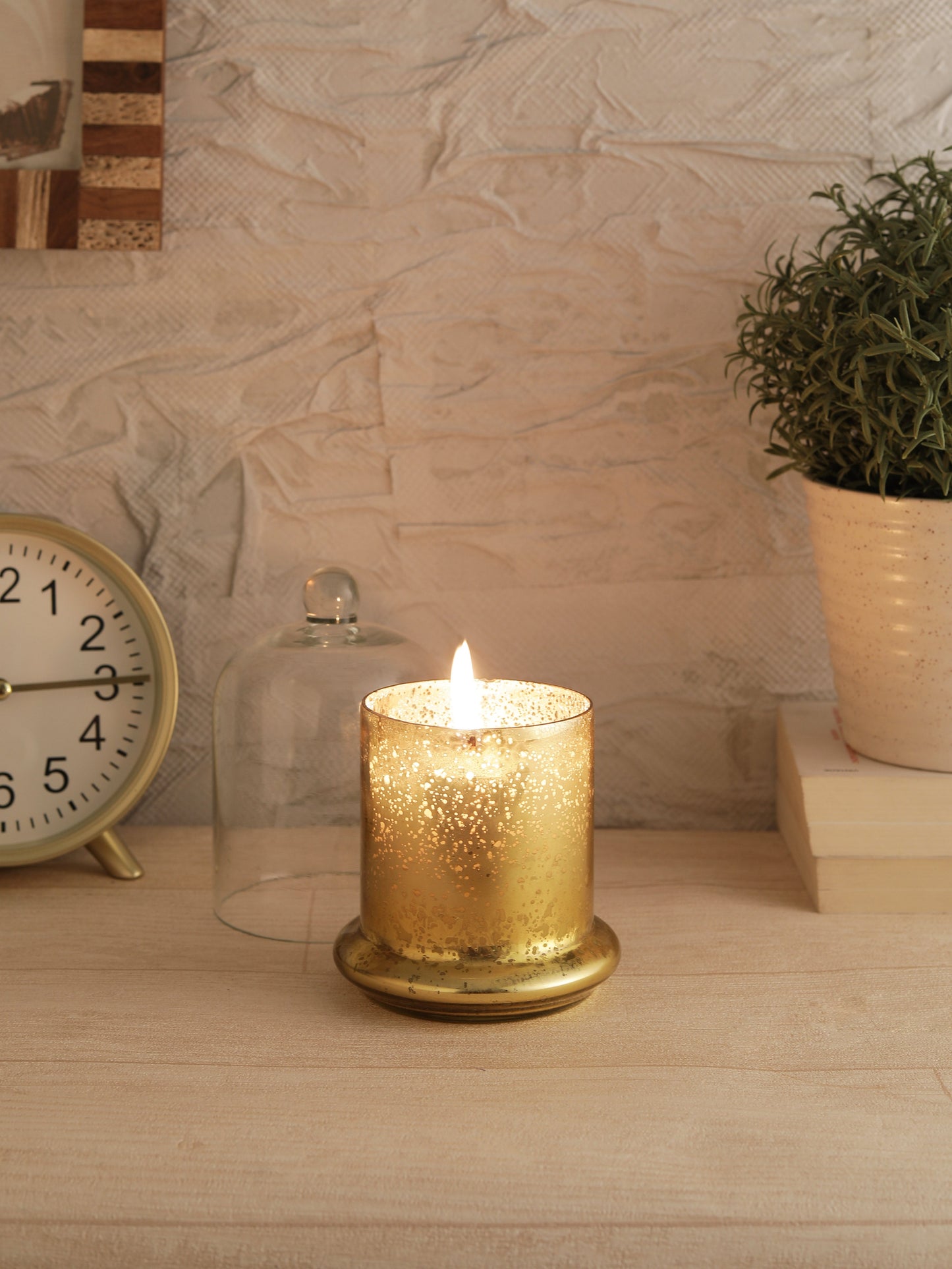 Metallic Gold Bell Jar Candle