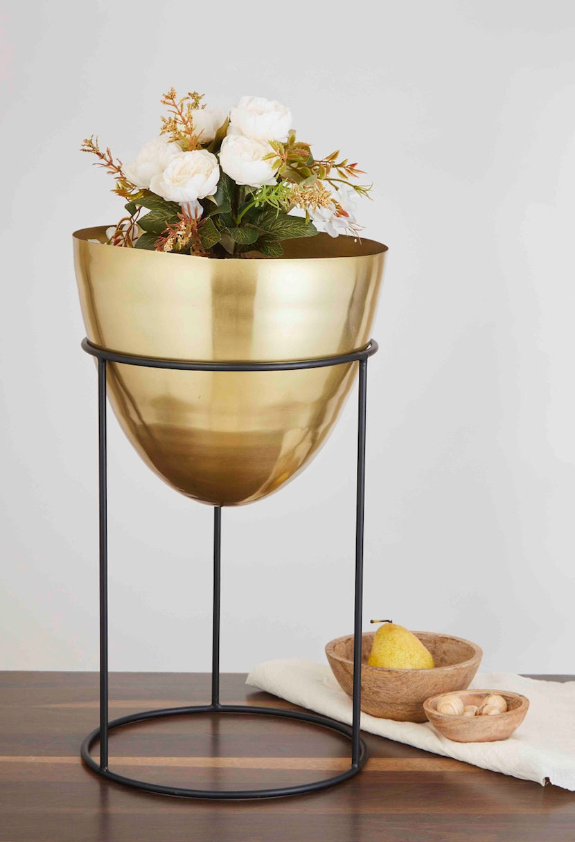 Orlando Gold & Black Planters Set of 2