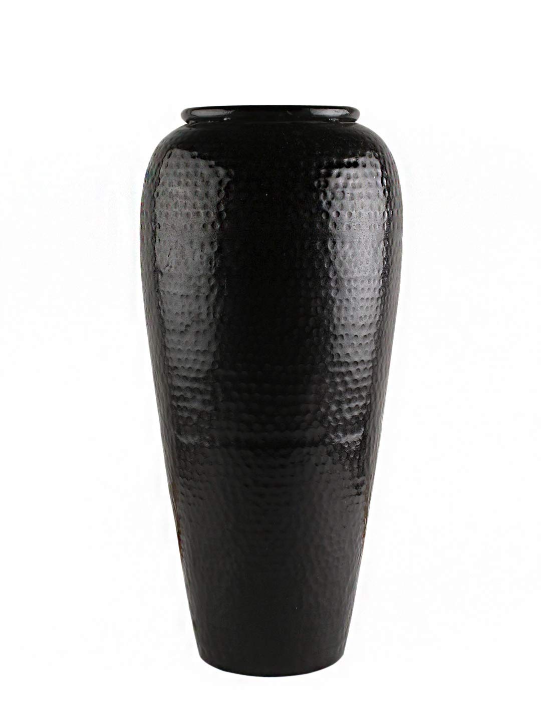 Torre Black Hammered Vase