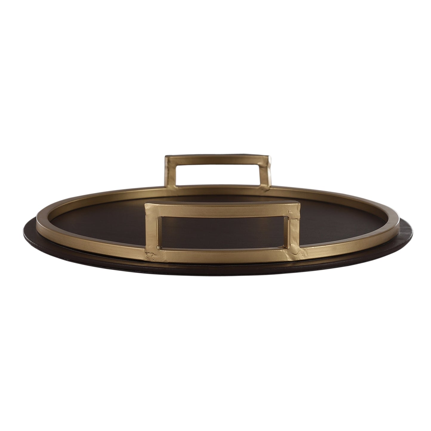 Claire Brown & Gold Circular Tray
