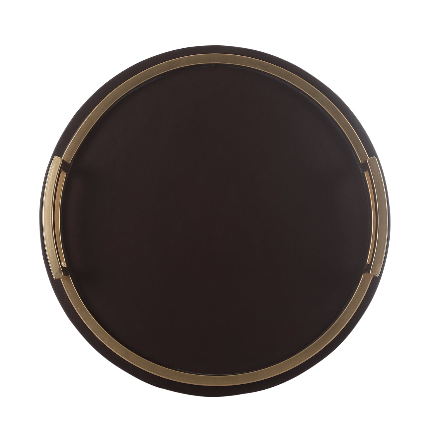 Claire Brown & Gold Circular Tray
