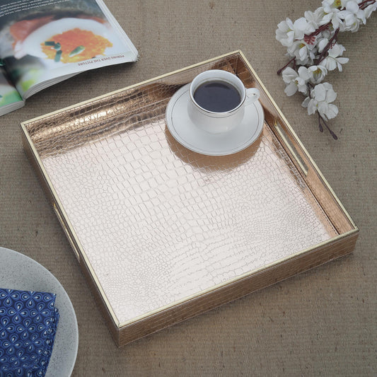Aubrey Rose Gold Square Tray