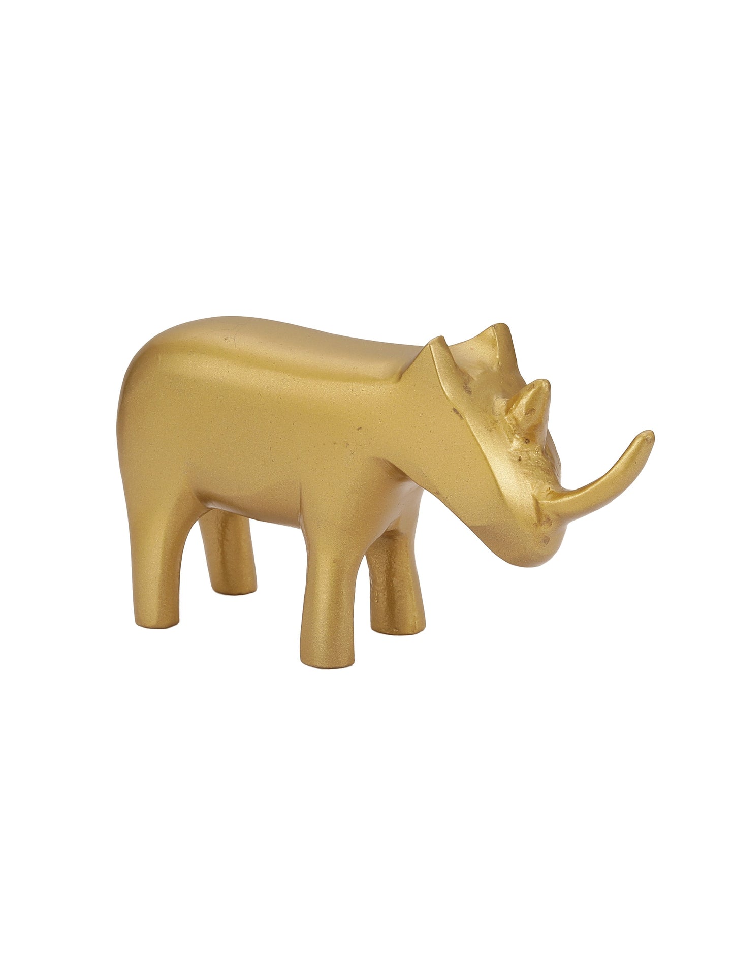 Geometric Rhino Sculpture gold