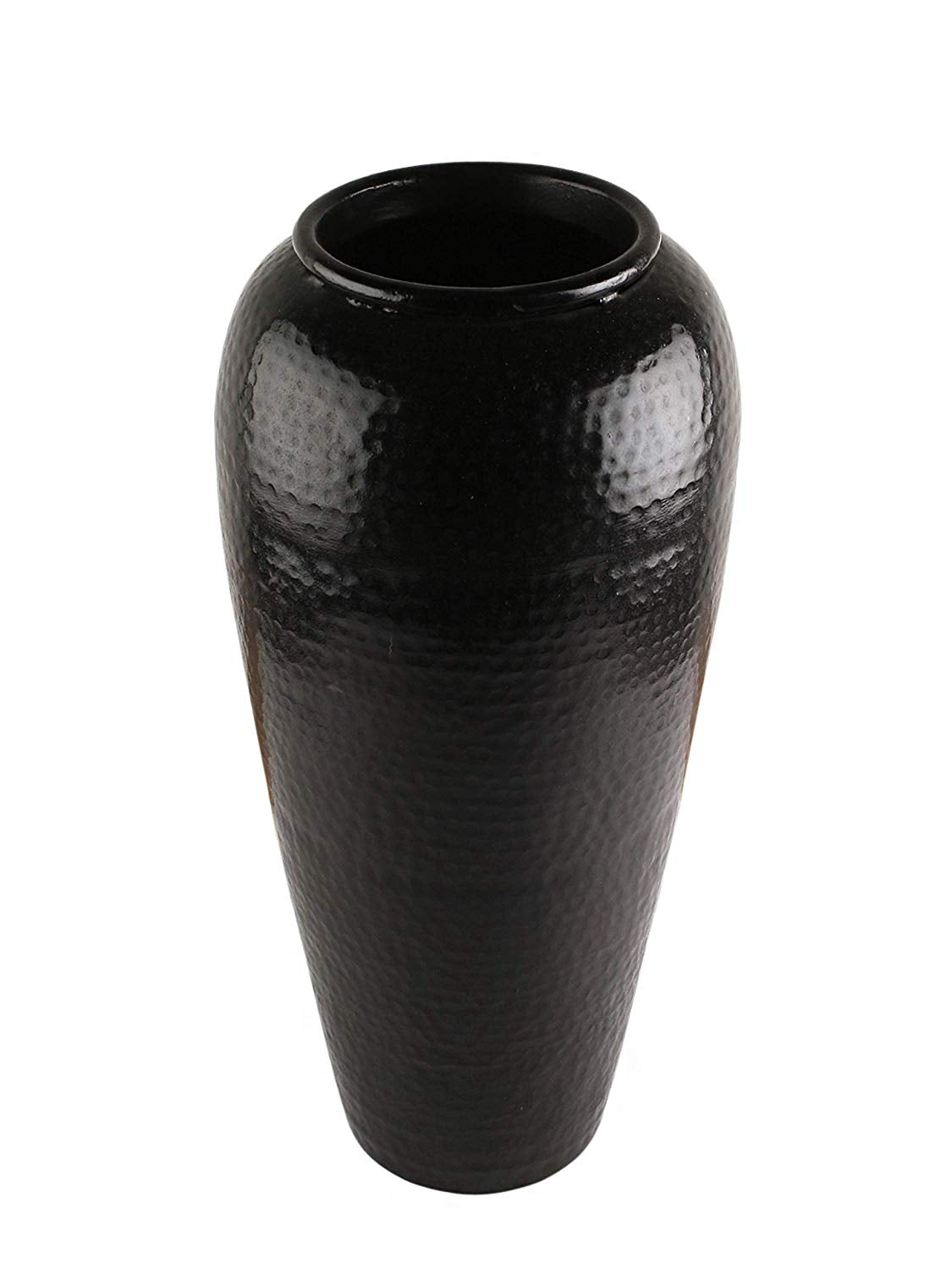 Torre Black Hammered Vase