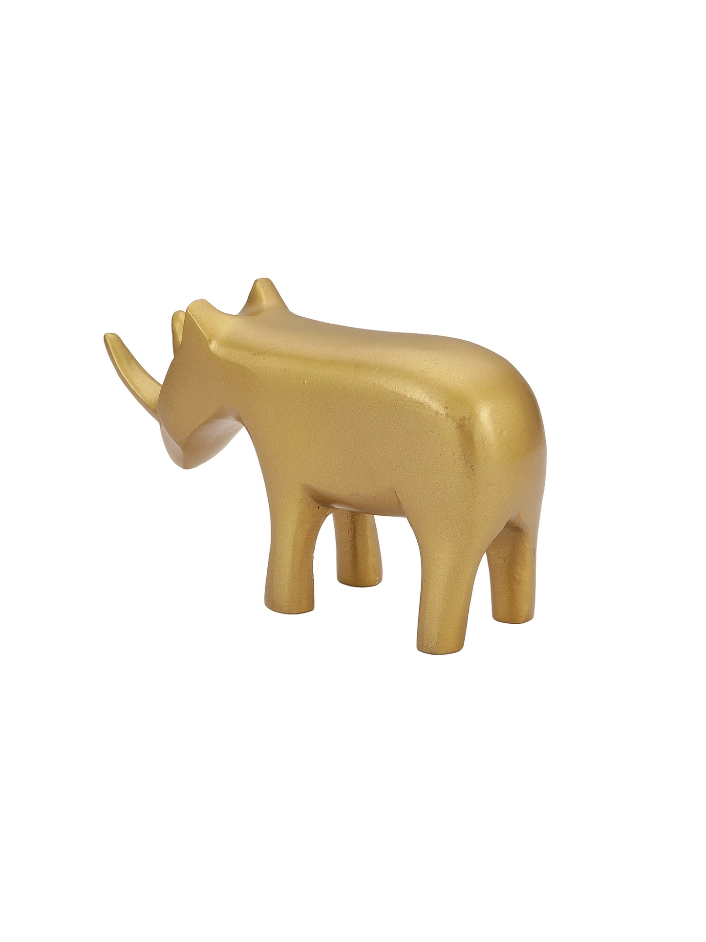 Geometric Rhino Sculpture gold