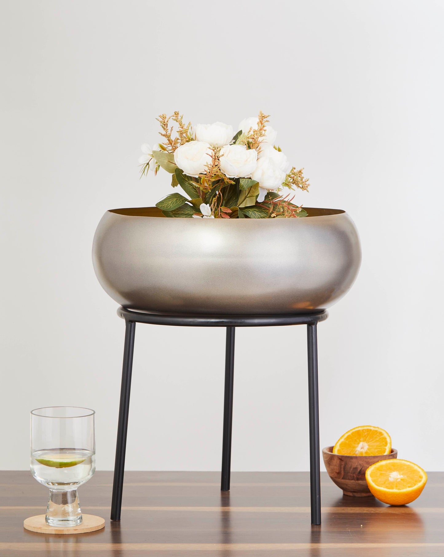 Colombo Silver & Black Planters Set of 2