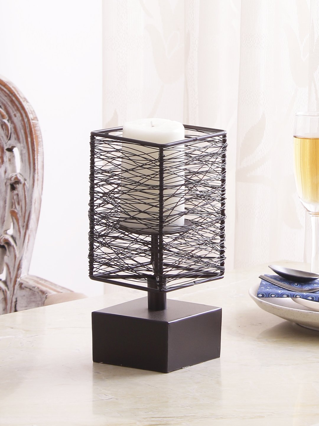 Geo Square wire candle stand