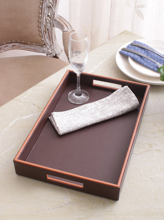 Morgan Brown & Tan Leatherite Tray