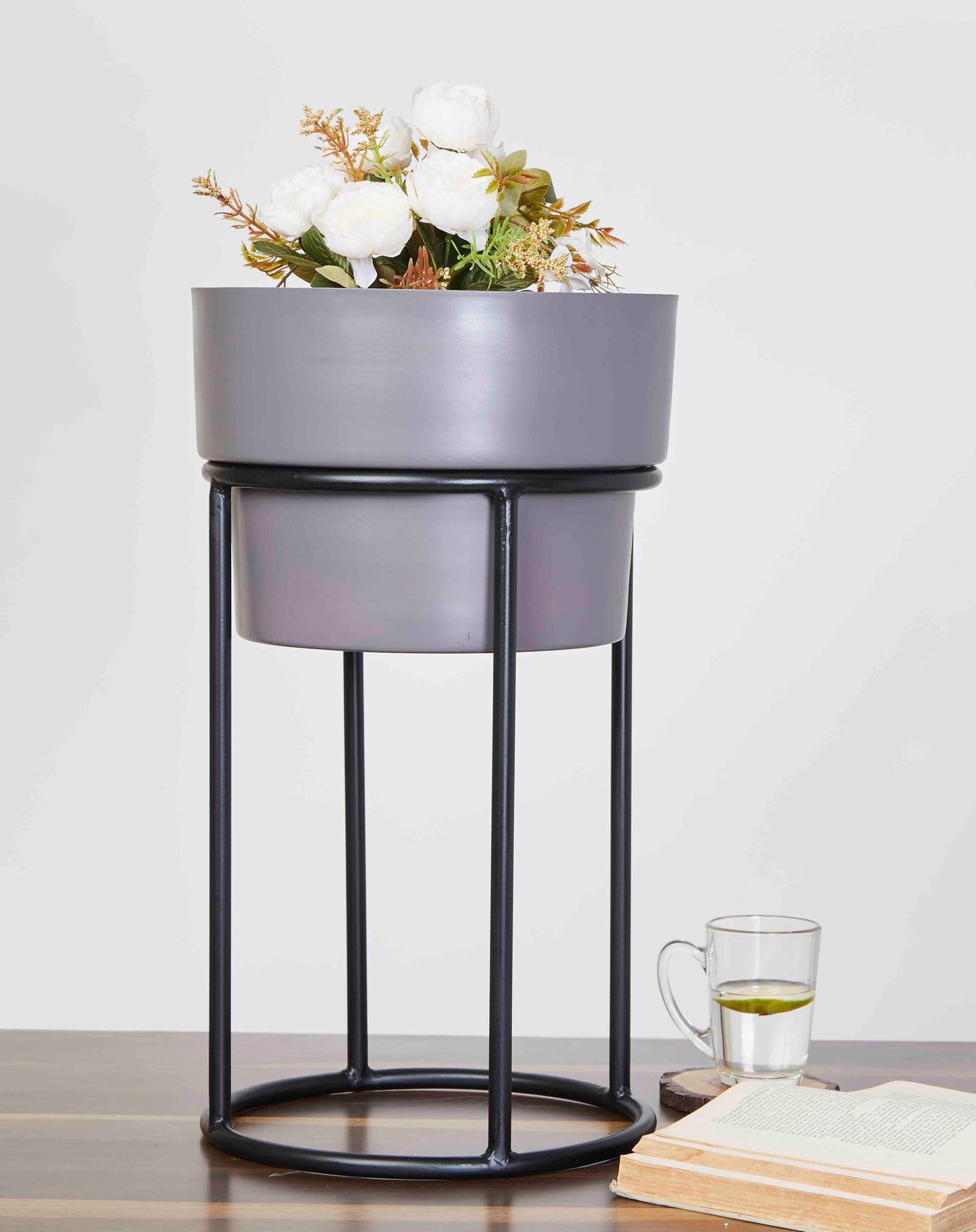 Bradley Grey & Black Planters Set of 2