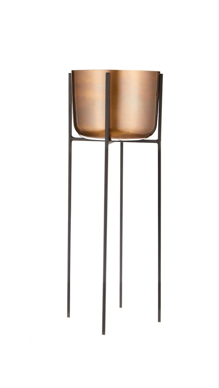 Porto Matte Copper & Black Planters Set of 2