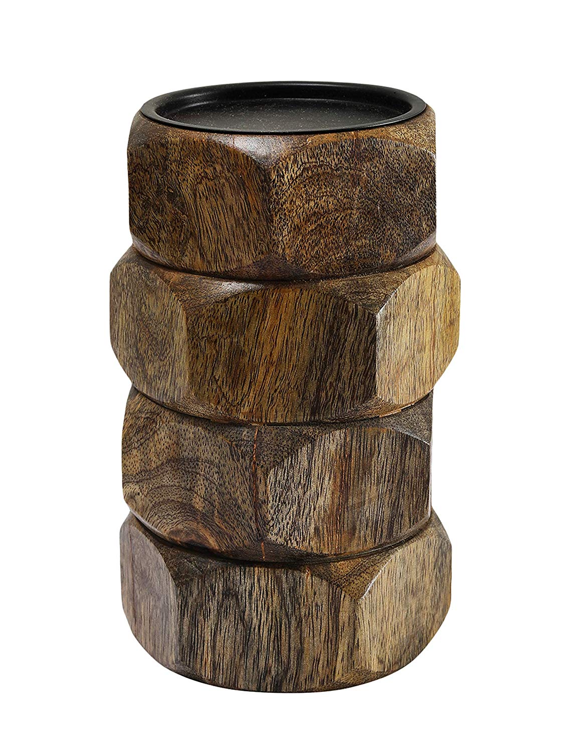 Elm Wooden CandleHolder Set Of 2