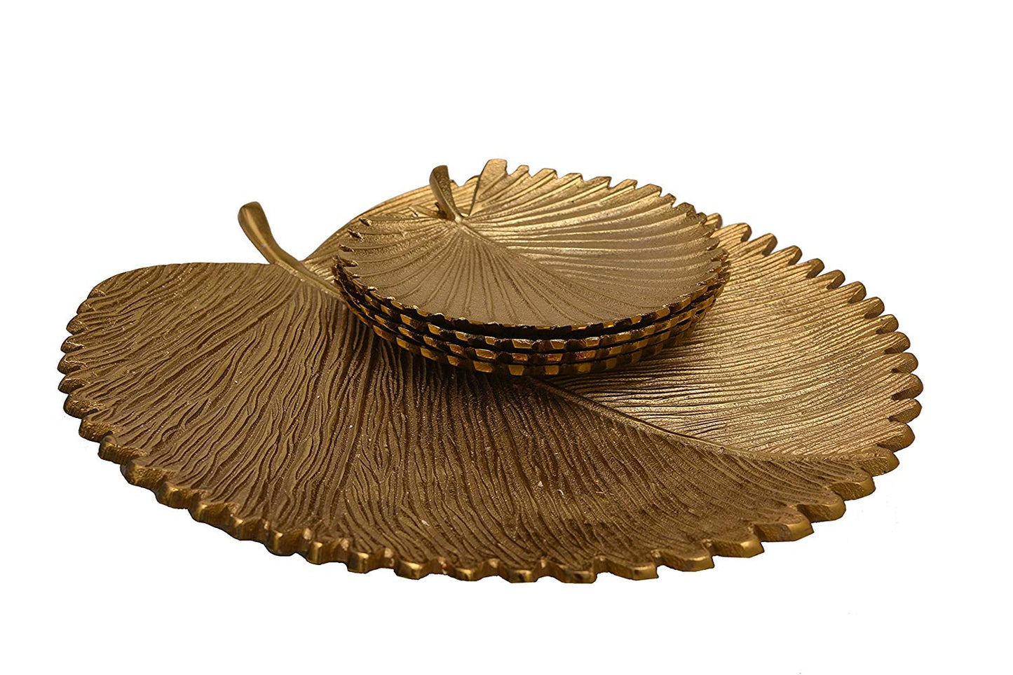 Sabal Leaf Platter Gold