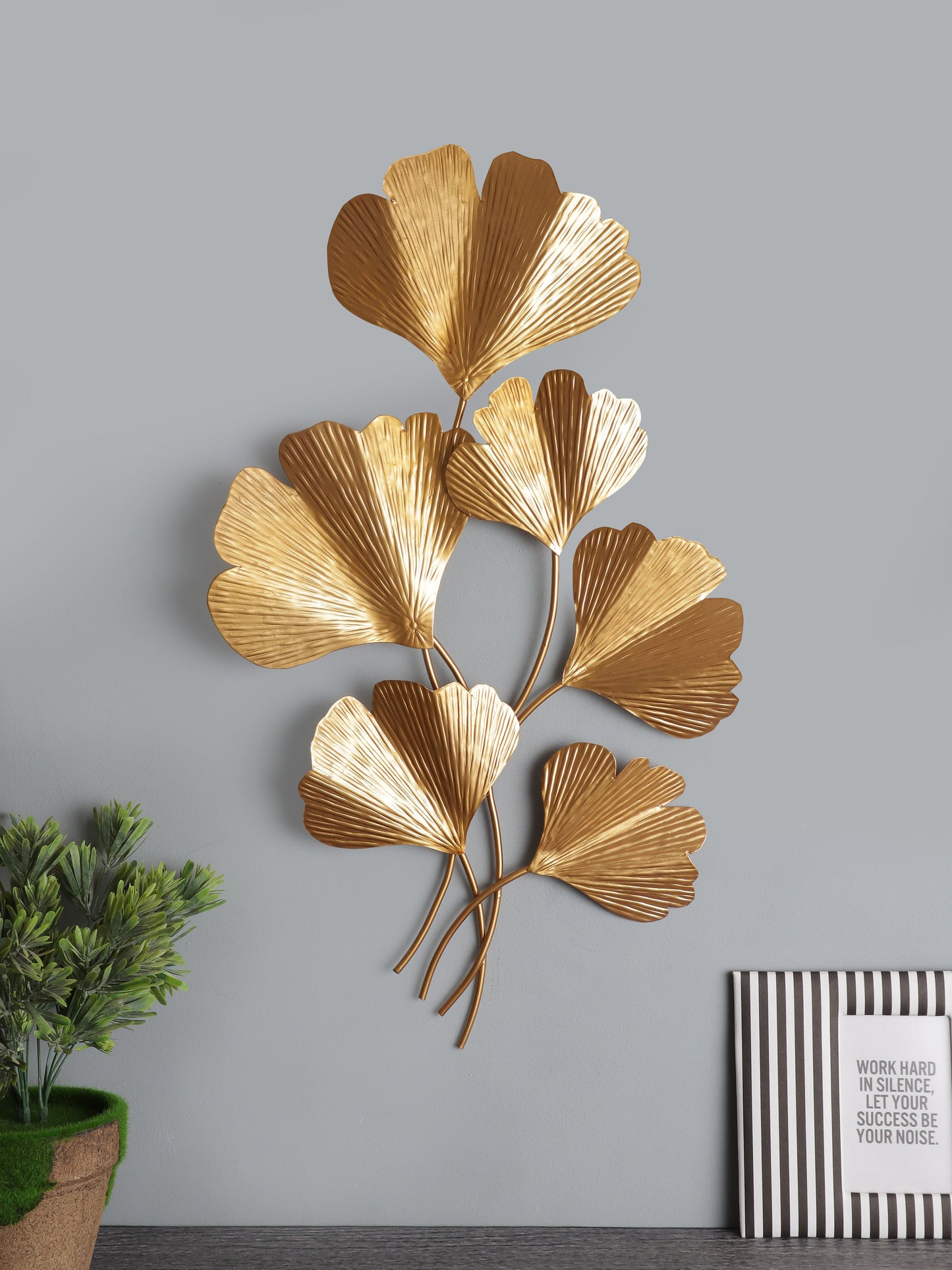 Gold Gingko Leaf Wall Sculpture