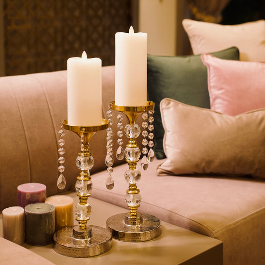 Noori Crystal Drop Candle Holder