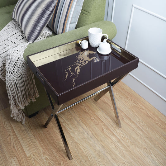 Jackson Horse Brown & Gold Butler Tray Table