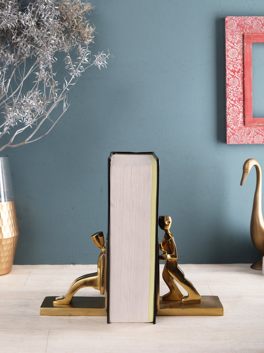 Working Men bookend set of 2 Gold