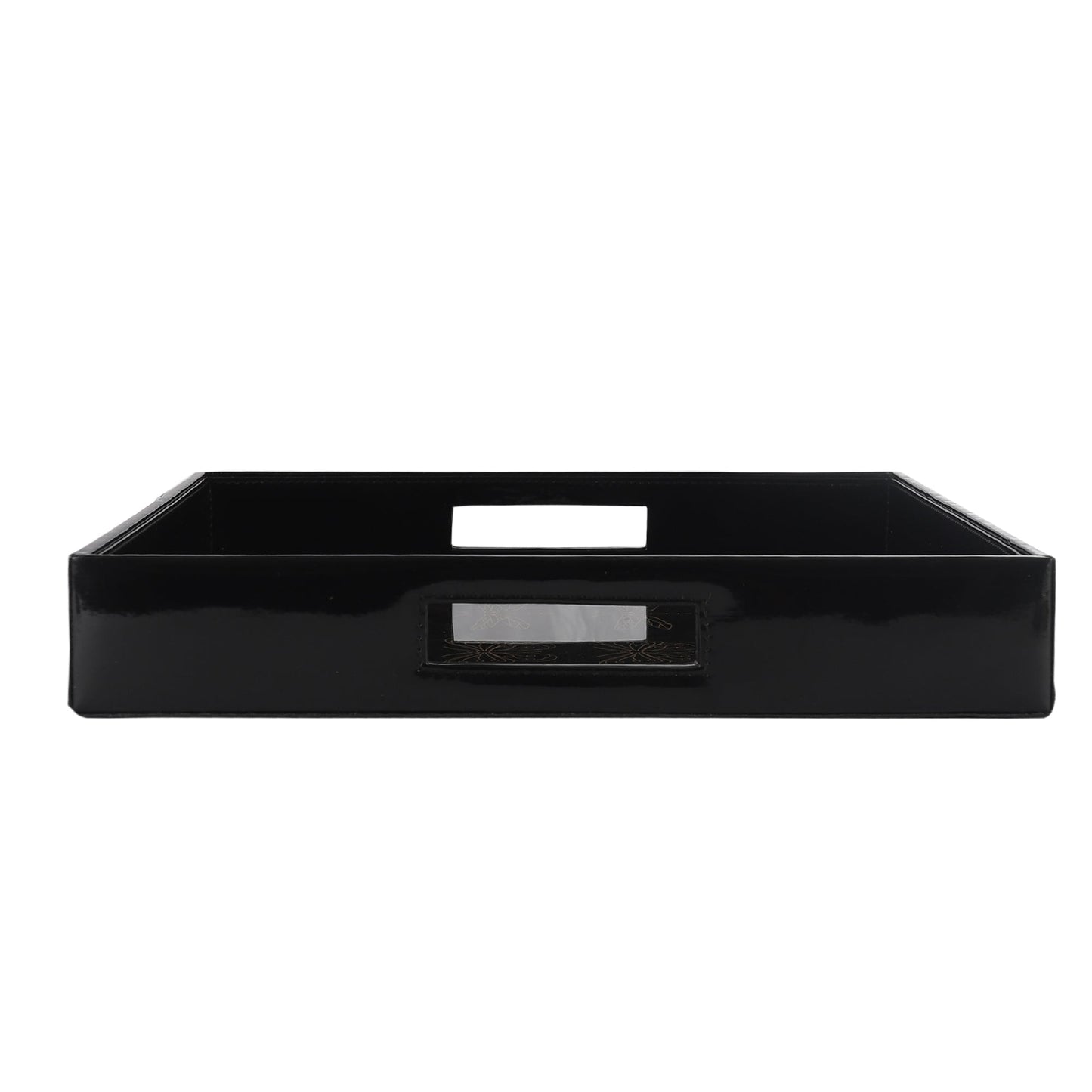 Valeria Black & Gold Printed Square Tray
