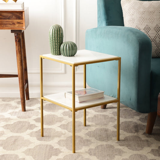 Sia Dual Marble Accent Table