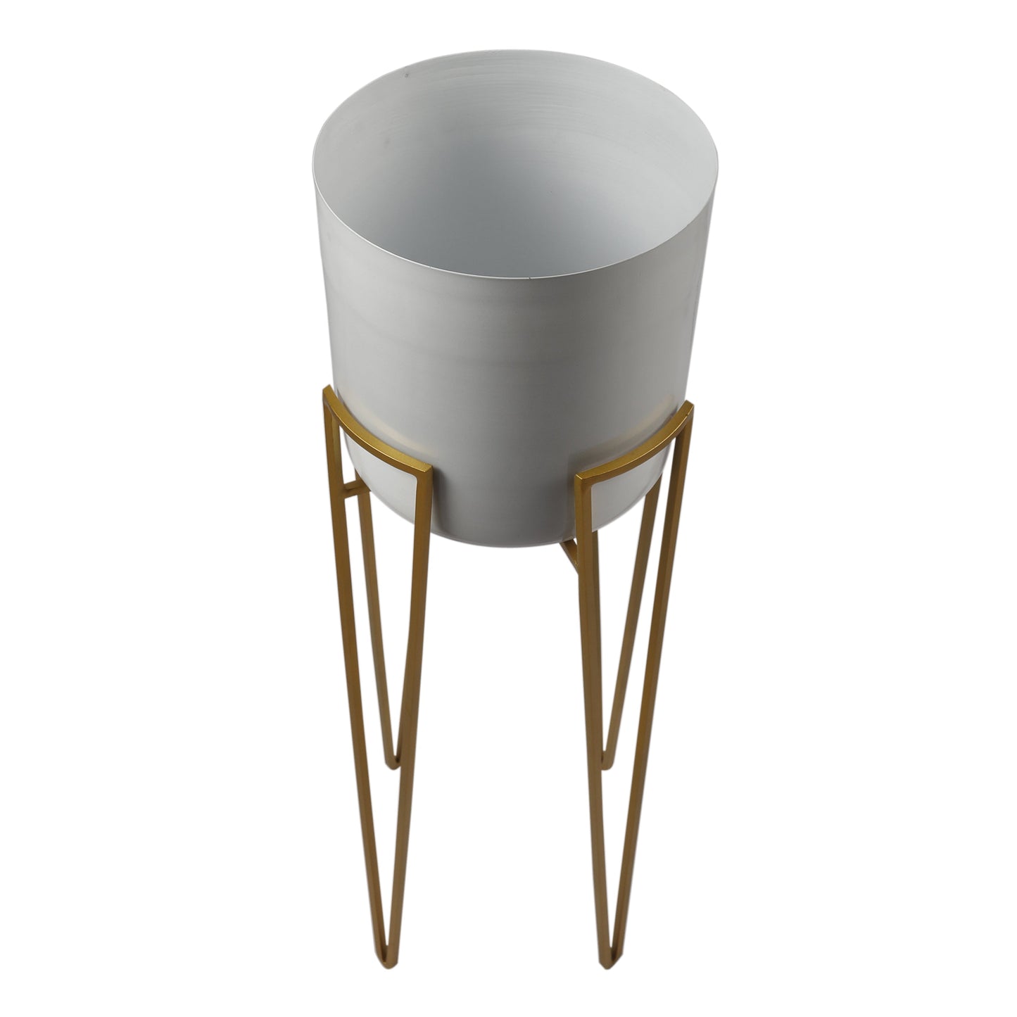 Madrid White & Gold Planters Set of 2