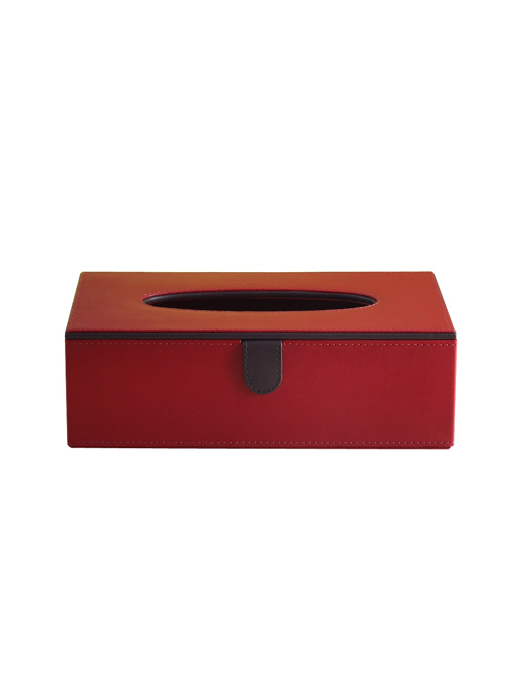 Crimson Red & Brown Tissue Box