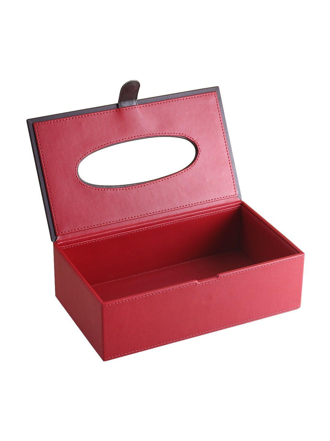 Crimson Red & Brown Tissue Box
