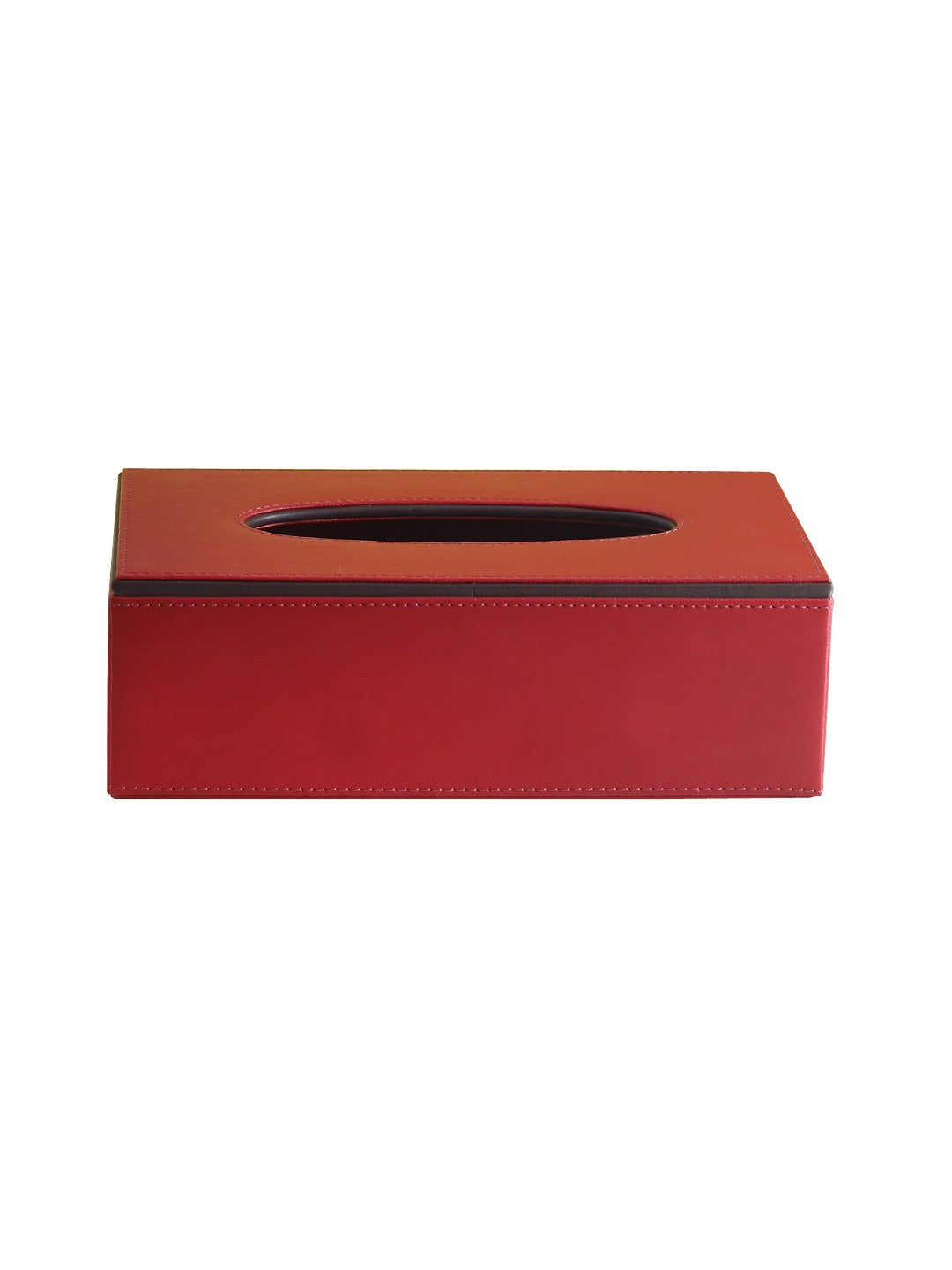 Crimson Red & Brown Tissue Box