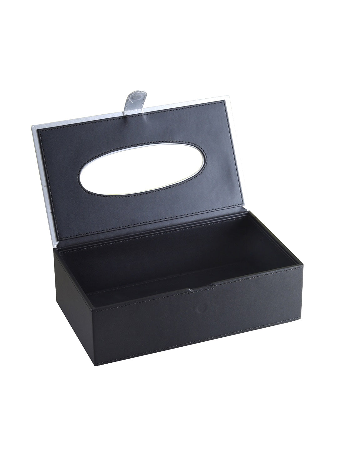Noire Black & Silver Tissue Box