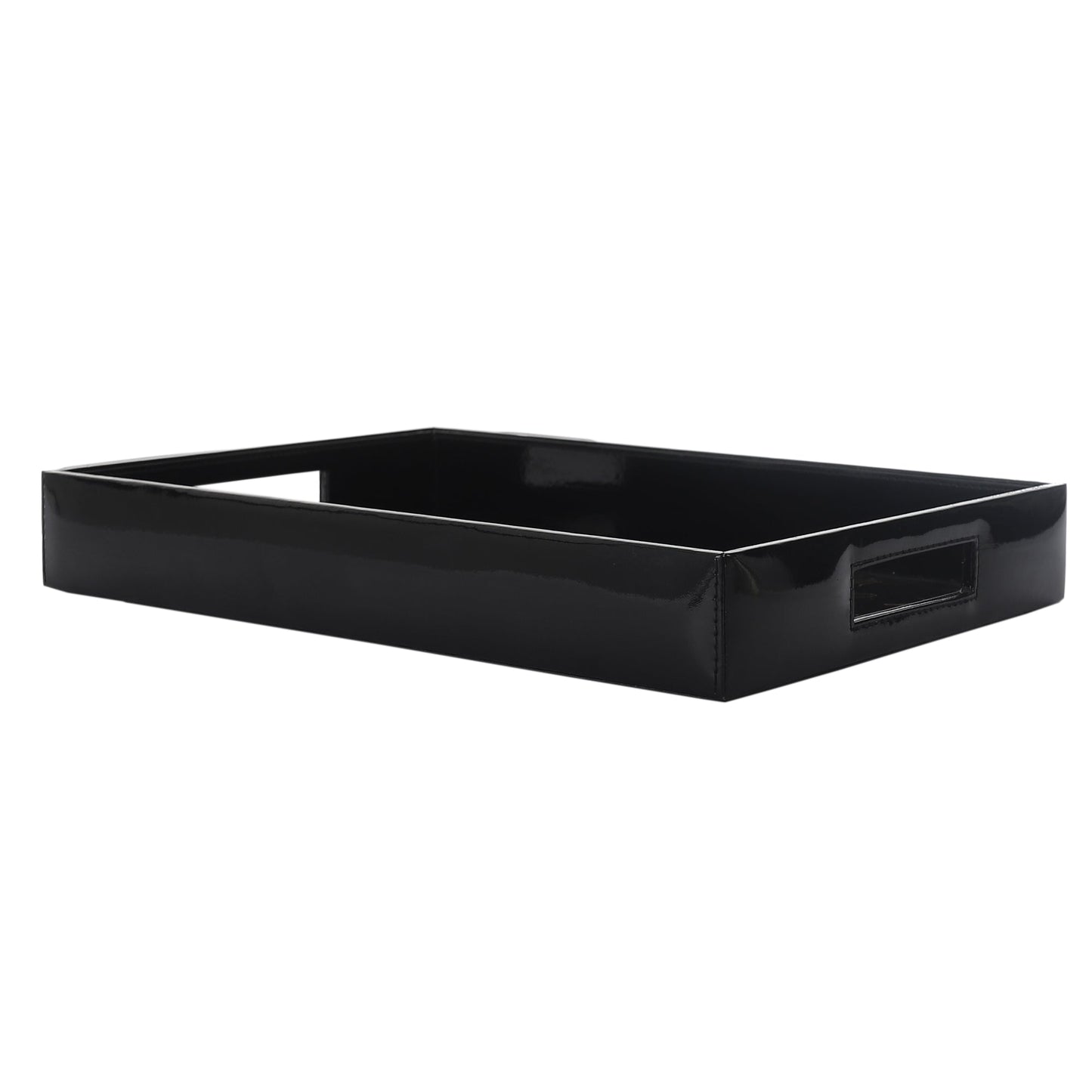 Valeria Black & Gold Printed Rectangular Tray