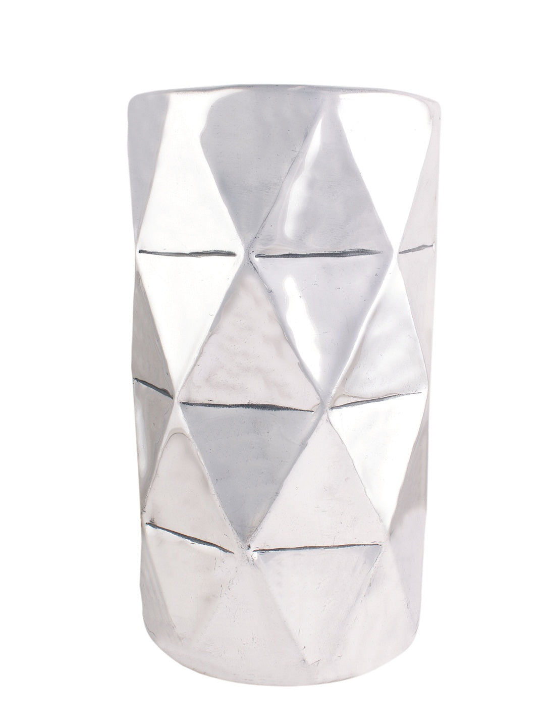 Geometric Nickel Finish Vase
