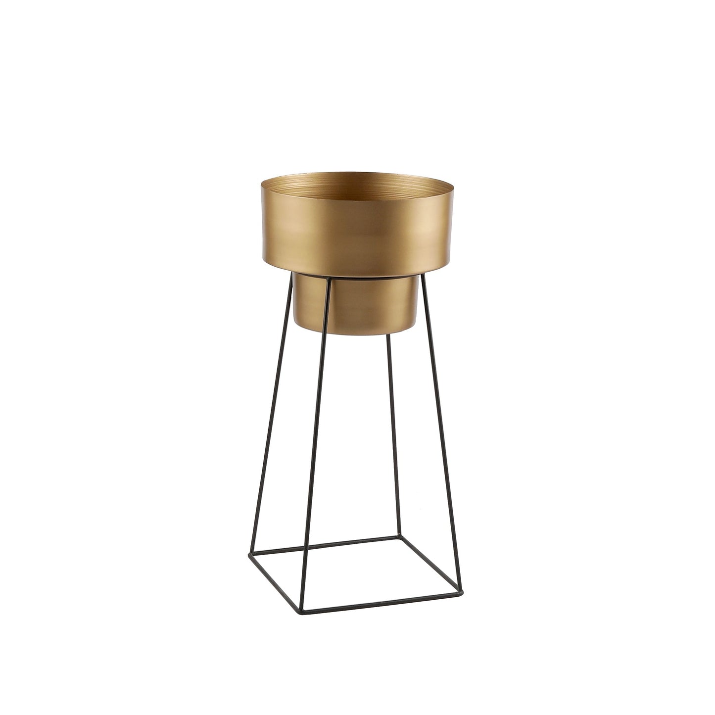 Valencia Gold & Black Planters Set of 2