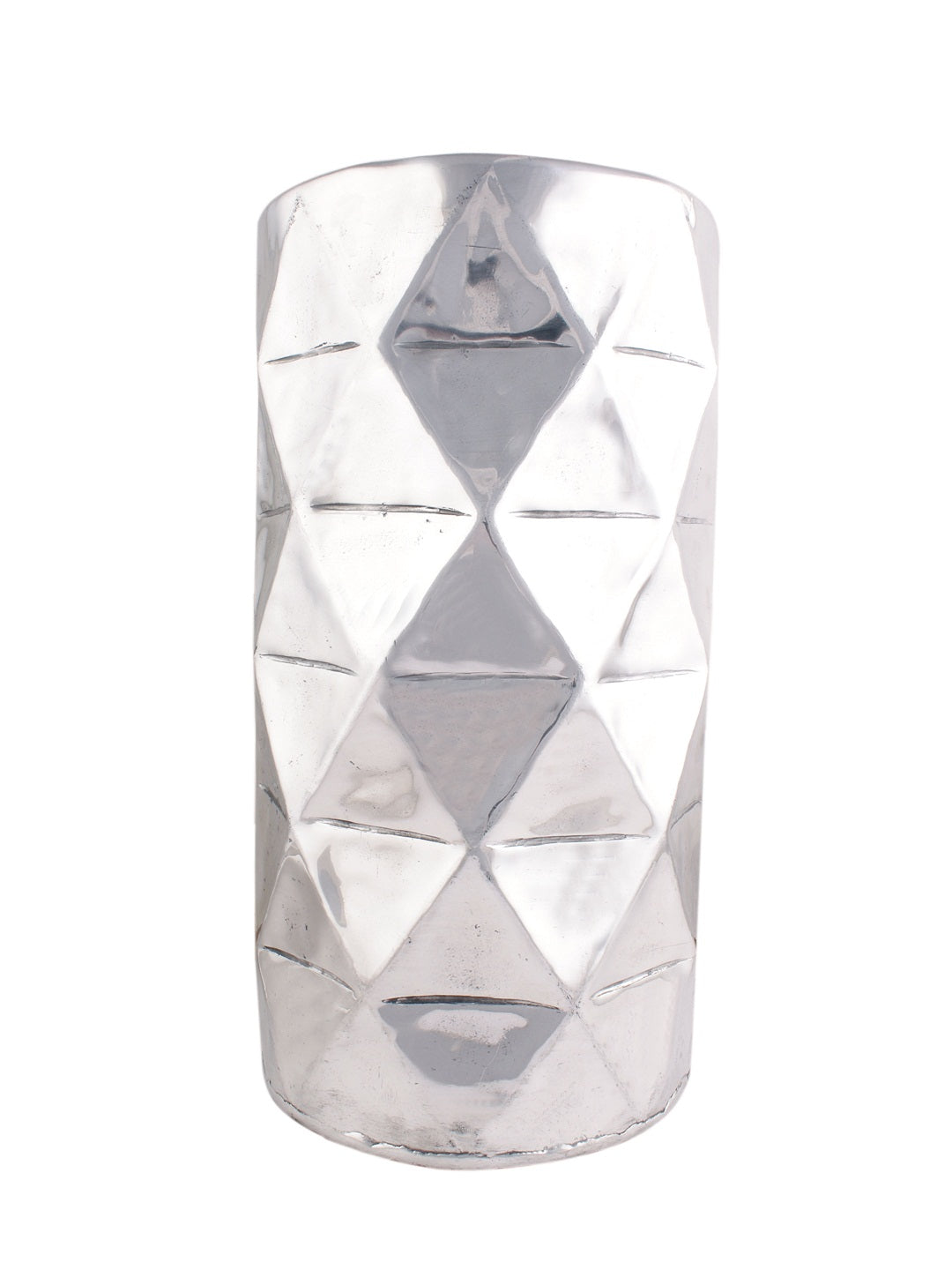 Geometric Nickel Finish Vase