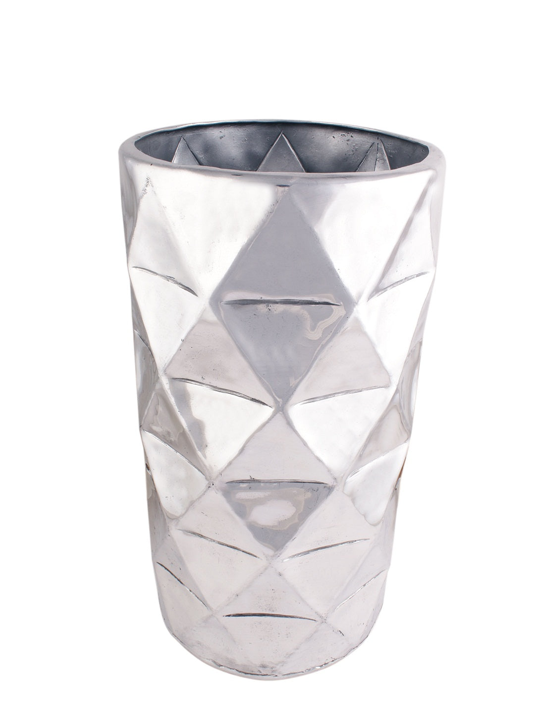 Geometric Nickel Finish Vase