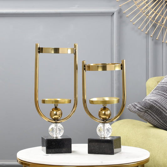 Athens Gold Candleholders Set of 2