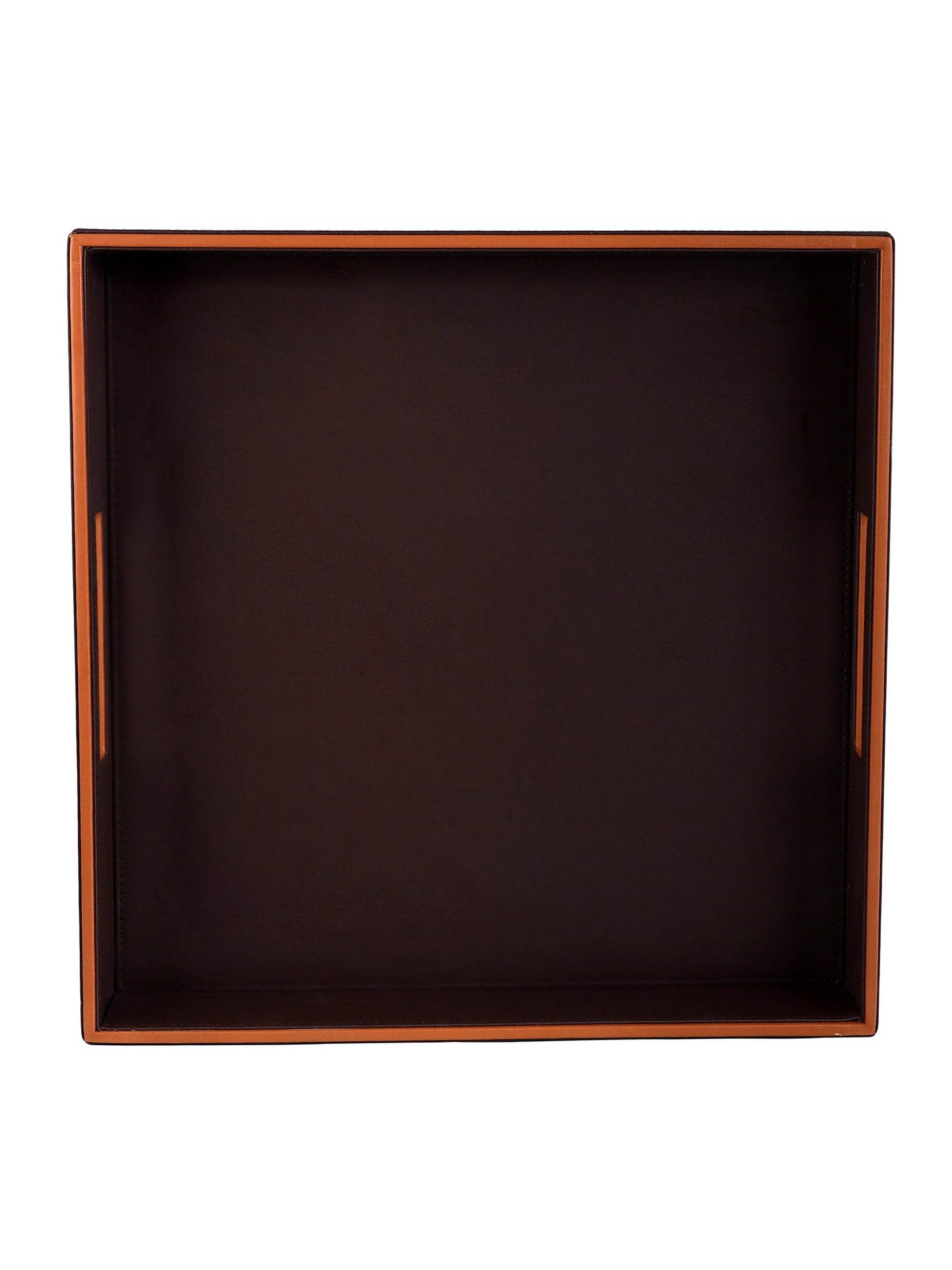 Morgan Brown & Tan Leatherie Square Tray