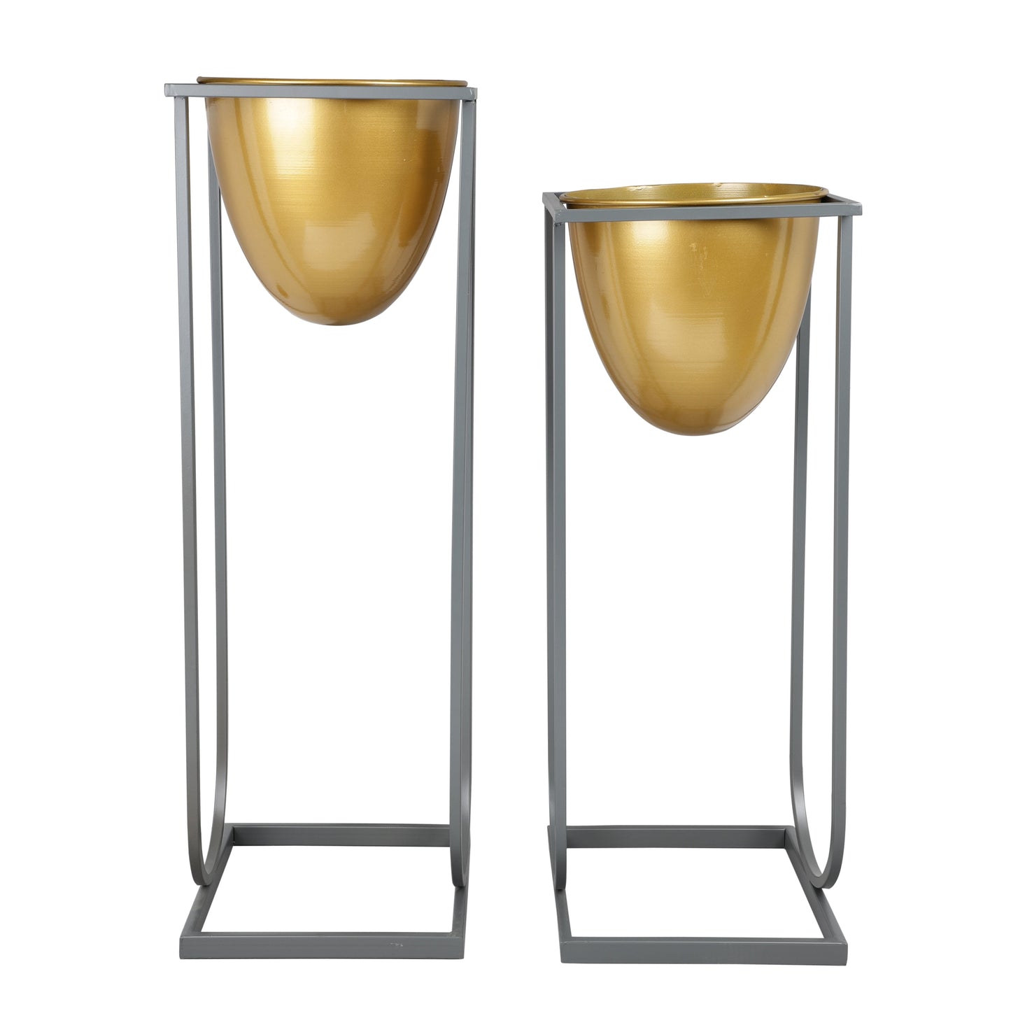 Vicente Grey & Gold Planters Set of 2